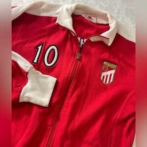 Vintage Manchester United Y2K Red Track Warm Up Jacket Youth Size Medium